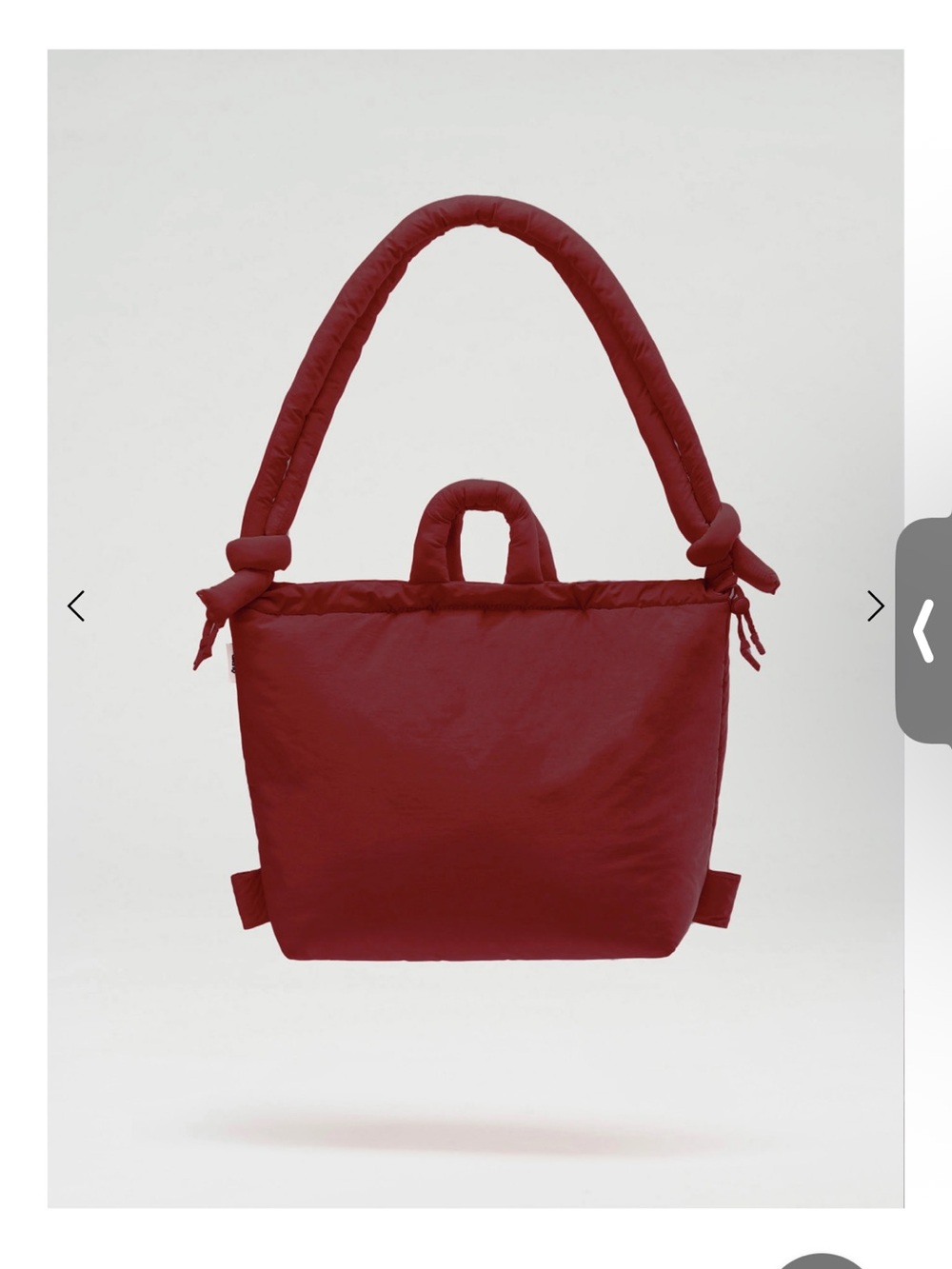 Quilted Tote Bag in Burgundy